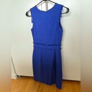 Size 00 Royal Blue Tweed J.Crew Dress